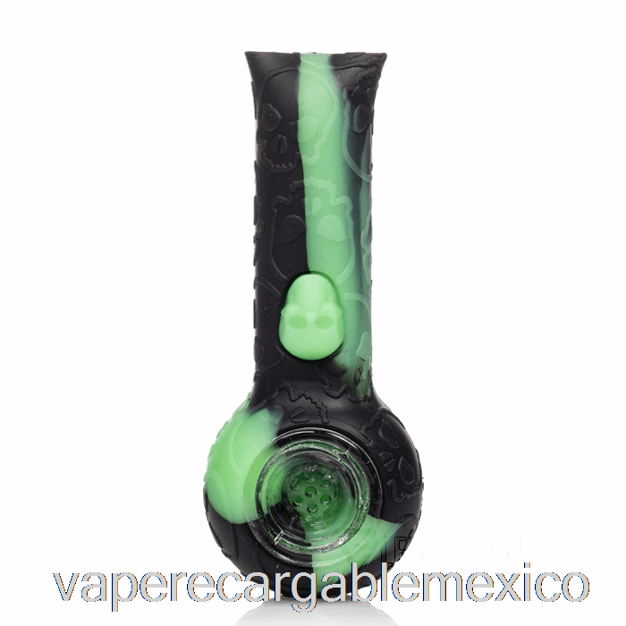 Vape Recargable Stratus Silicona Calavera Mano Tubo Negro / Uv Limo (negro / Uv Verde)